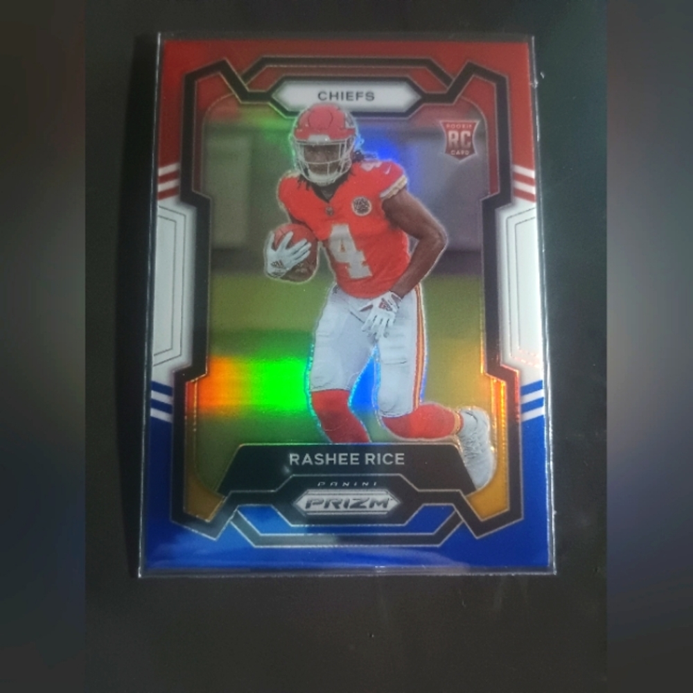RASHEE RICE 2023 Prizm Football - Red White and Blue #350 (RC) KC Chiefs - Picture 1 of 2